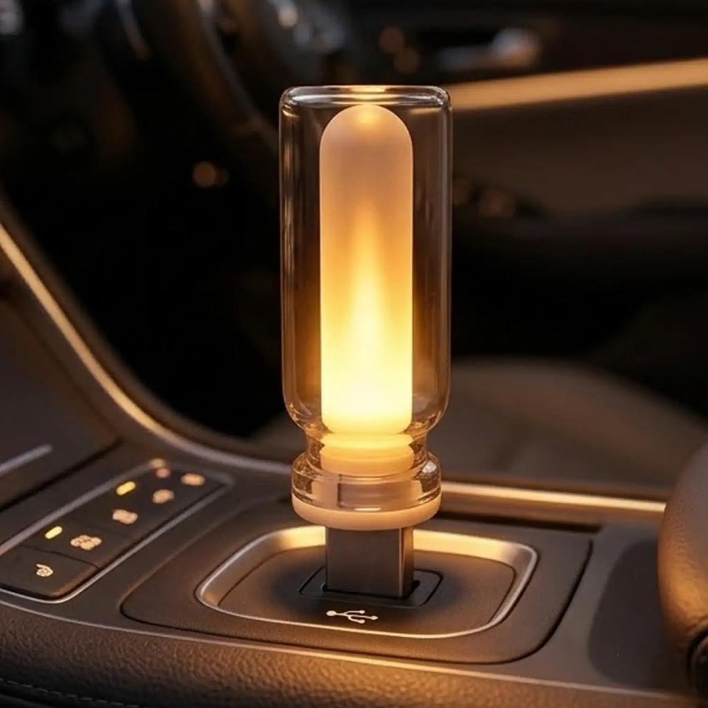 Candle Light with Color-Changing USB Car Simulated Ambient Lighting Durable Energy-Efficient Eco-Friendly Sturdy Wear-Resistant