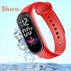 Fashion Sports Bracelet with LED Display, Rounded Dial, Adjustable Silicone Strap, Digital Watch