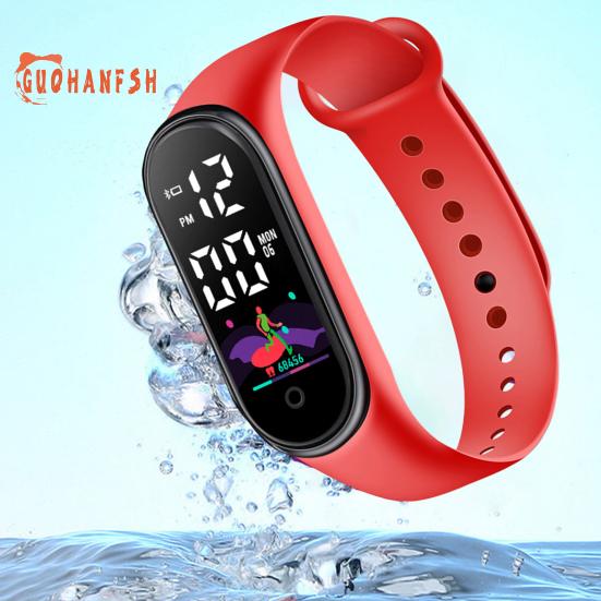 Fashion Sports Bracelet with LED Display, Rounded Dial, Adjustable Silicone Strap, Digital Watch