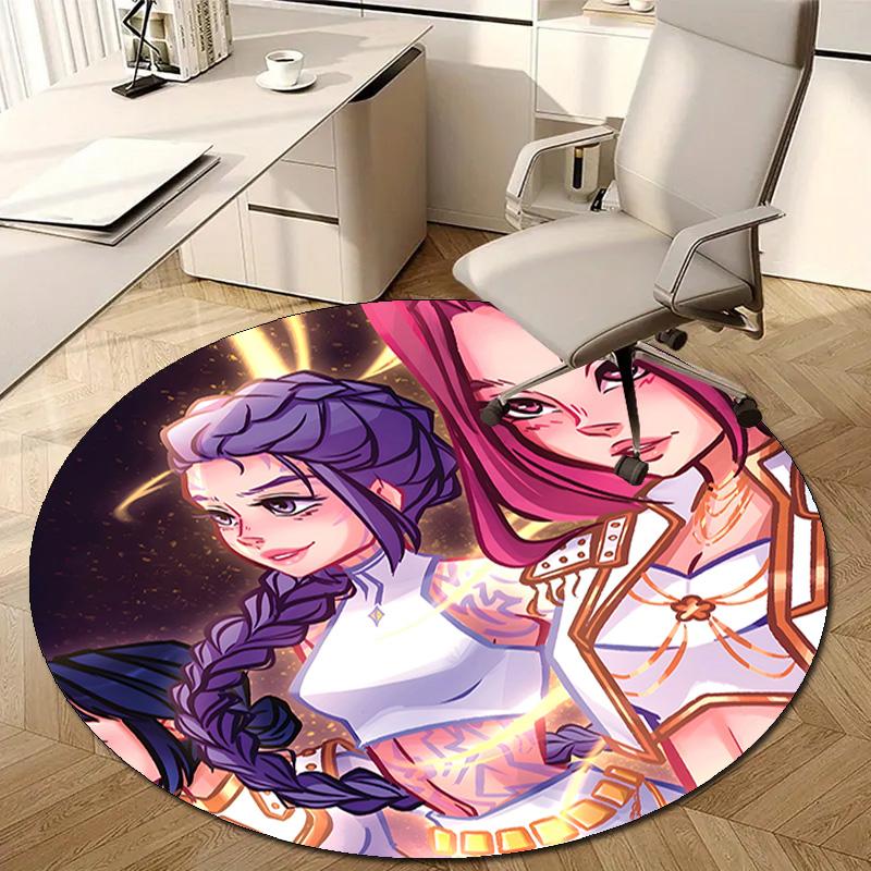 1pc KPop Demon Hunters3 Design Printed Area Round Carpet for Bedroom Living Room Home Decor Rugs Mat Non Slip Mat Rug for Bedside