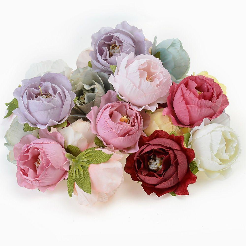 5/10/20PCs Rose Artificial Flowers Head Silk Fake Flowers For Home Decor Christmas Party Wedding Decoration DIY Wreath Accessories