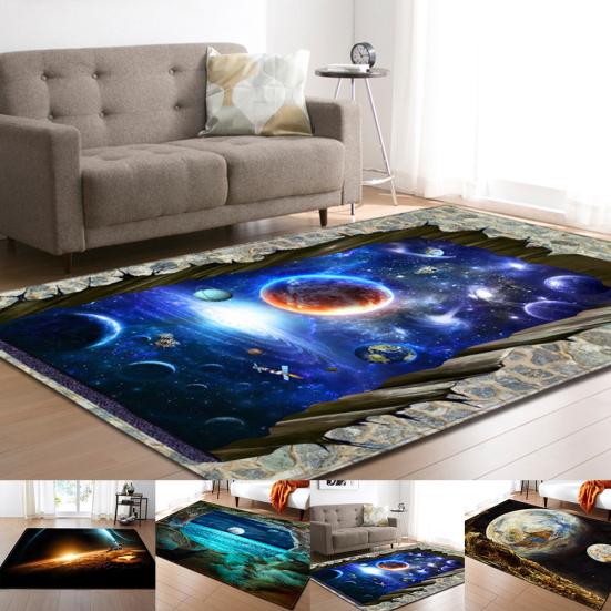 

3D Galaxy Space Противоскользящий мягкий напольный коврик Ковер Гостиная Спальня Декор