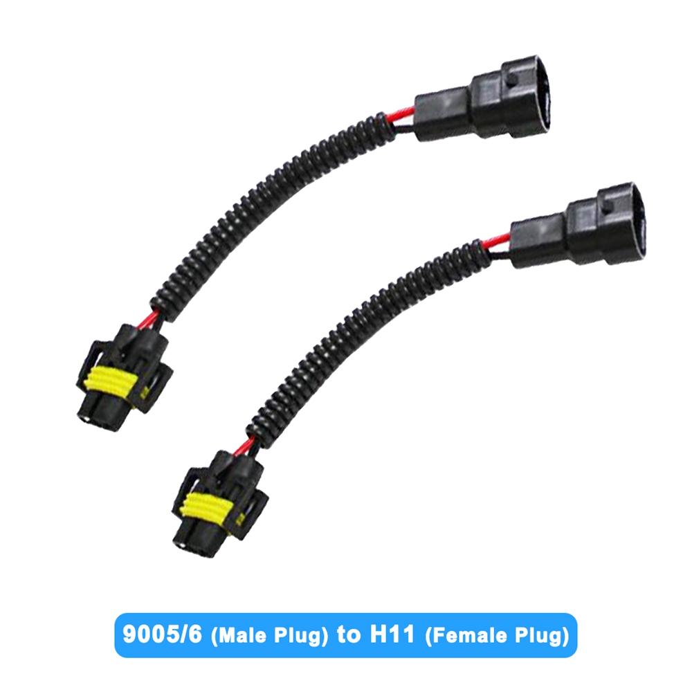 H11 to H1 Adapter Cable H7 Headlight Bulb Wire Car Fog Light Convert 9007 Socket Harness Moto Headlamp Ceramic Plug