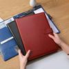 Multifunkční kožená složka A4 s deskami na dokumenty a klipem pro správu dokumentů