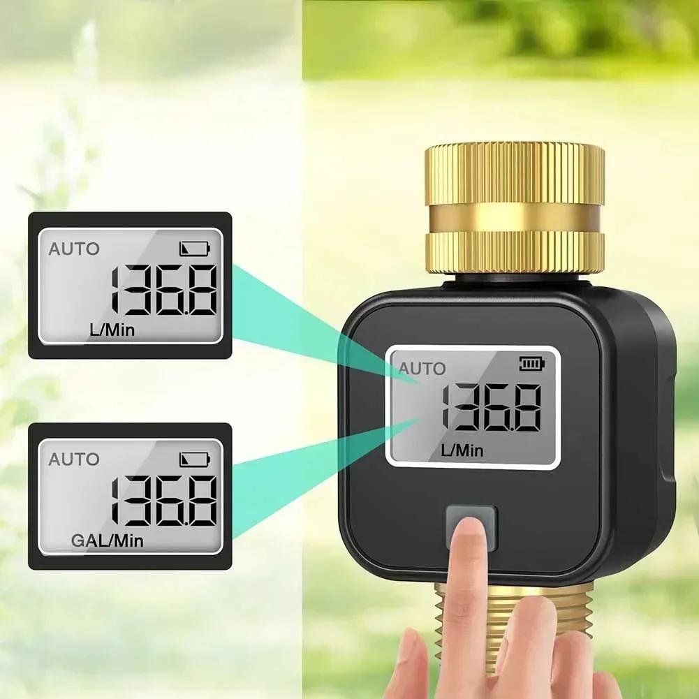 LCD Display Timer Brass Water Inlet Valve ABS Anti-UV Material Battery Life 6 Months Built-in Water Flow Recorder