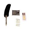 Feather Pen Sprinkle Gold Luxury Vintage Style Quill Feather Pen with Base Nibs Ink Bottle for