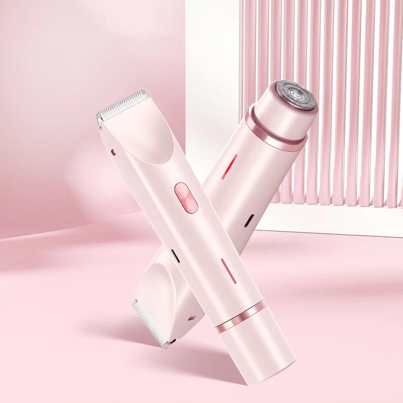 Dual Head Hair Removal for Women Portable Float Blade R-shaped Head Wet Dry Use Waterproof Painless Facial Trimmer Body Epilator