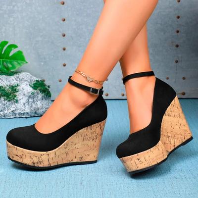 Women's Shoes 2024 New Buckle Strap Women's High Heels Fashion Shallow Dress Pumps Women Hot Sale Plus Size Solid Platform Heels
