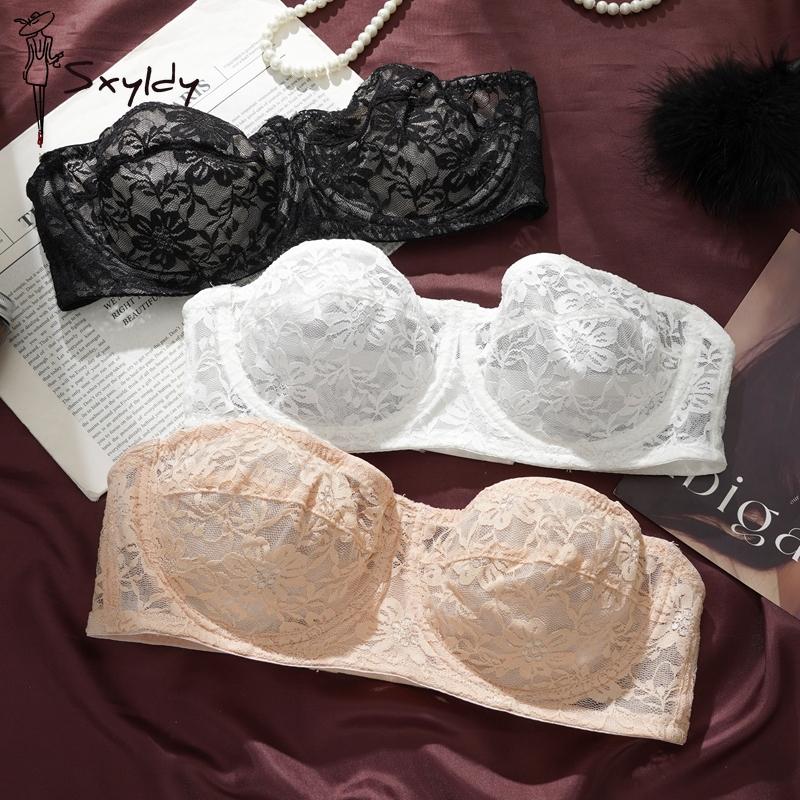 Reggiseno senza spalline ultrasottile da donna sexy con ferretto push-up