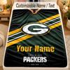 Flannel BlanketGreen Bay Packers Custom Name Text Personalized Soft Warm Throw Blanket Home Decor Gift