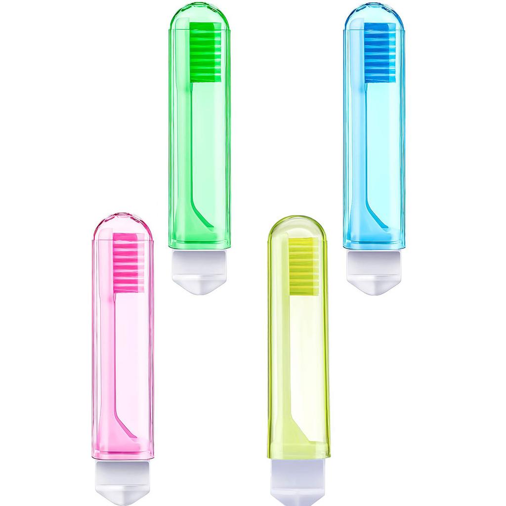Bulk Foldable Travel Toothbrushes with Cases. Soft, for All Ages. Good for Trips. Covers with Vents, Compact. Great Gift.-liu