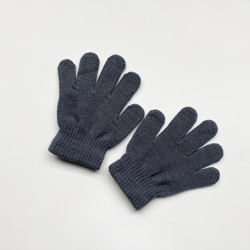 Kids Solid Color Knitted Gloves for 5-10years Students Winter Warmth Outdoor Cycling and Daily Cold Weather Wear Mittens