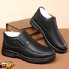2025 Winter Men's Genuine Leather Cotton Shoes Add Wool Lining Wool Snow Boots Outdoor Warm Thick Work Ankle Boots Dad Footwear