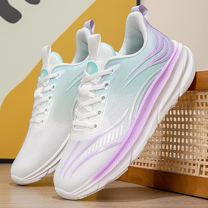 New Women's Shoes Sports Shoes Breathable Casual Women's Shoes Running Shoes Flying Woven Shoes Light Color Matching Fashion Travel Shoes
