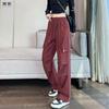 2026 Women's High Waist Workwear Pants - Spring/Autumn Style, Loose Fit, Slimming, Multi-Pocket, Straight Wide Leg.