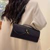 2026 new woven pattern handbag women's pure color simple commuting banquet two-in-e bag PU single shoulder cross-body bag