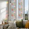Window Privacy Film Wildflower Decorative Static Cling Vintage Floral Butterfly Window Stickers Non-adhesive Easy Care Decals for Home Kitchen Living