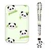 New Panda Printing Plastic Card Holder with Long Lanyard Slide Card Case ID Card Protective Cover