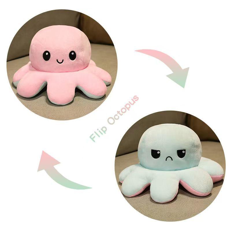 18-48cm Cute Double-Sided Plush Octopus Pillow Soft Stuffed Animal Doll Home Room Decor Gift for Kids