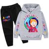 Warmer Trainingsanzug für Kinder, Set mit Kapuzenpullover mit langen Ärmeln und Hose, lässiges Sportoutfit für Jungen und Mädchen