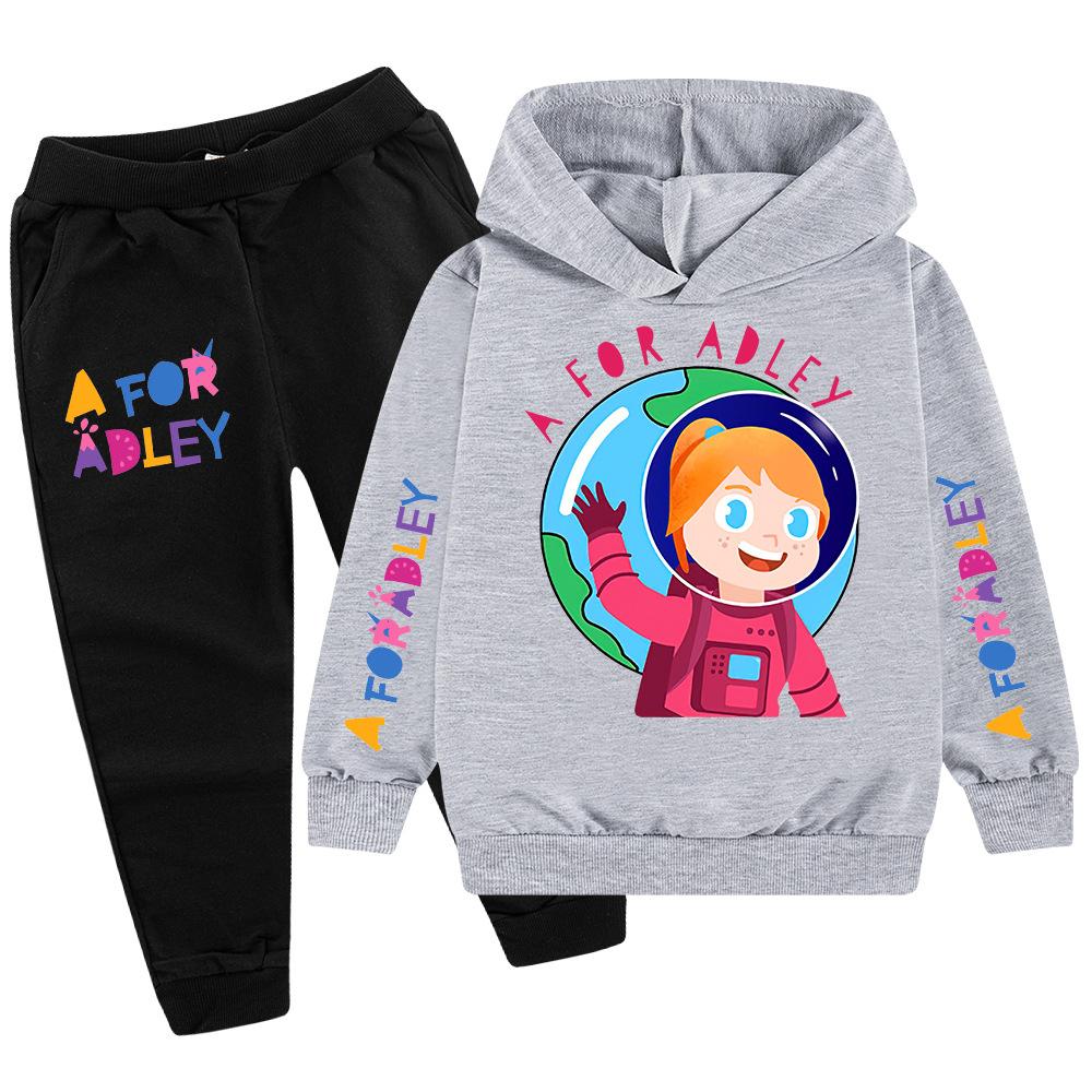 Warmer Trainingsanzug für Kinder, Set mit Kapuzenpullover mit langen Ärmeln und Hose, lässiges Sportoutfit für Jungen und Mädchen