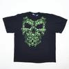 Vintage Green Skull Graphic T-Shirt Men's Size XL Black Cotton Goth Grunge