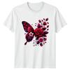 Floral Butterfly T-Shirt, Nature Lover Tee, Rose Flower Design