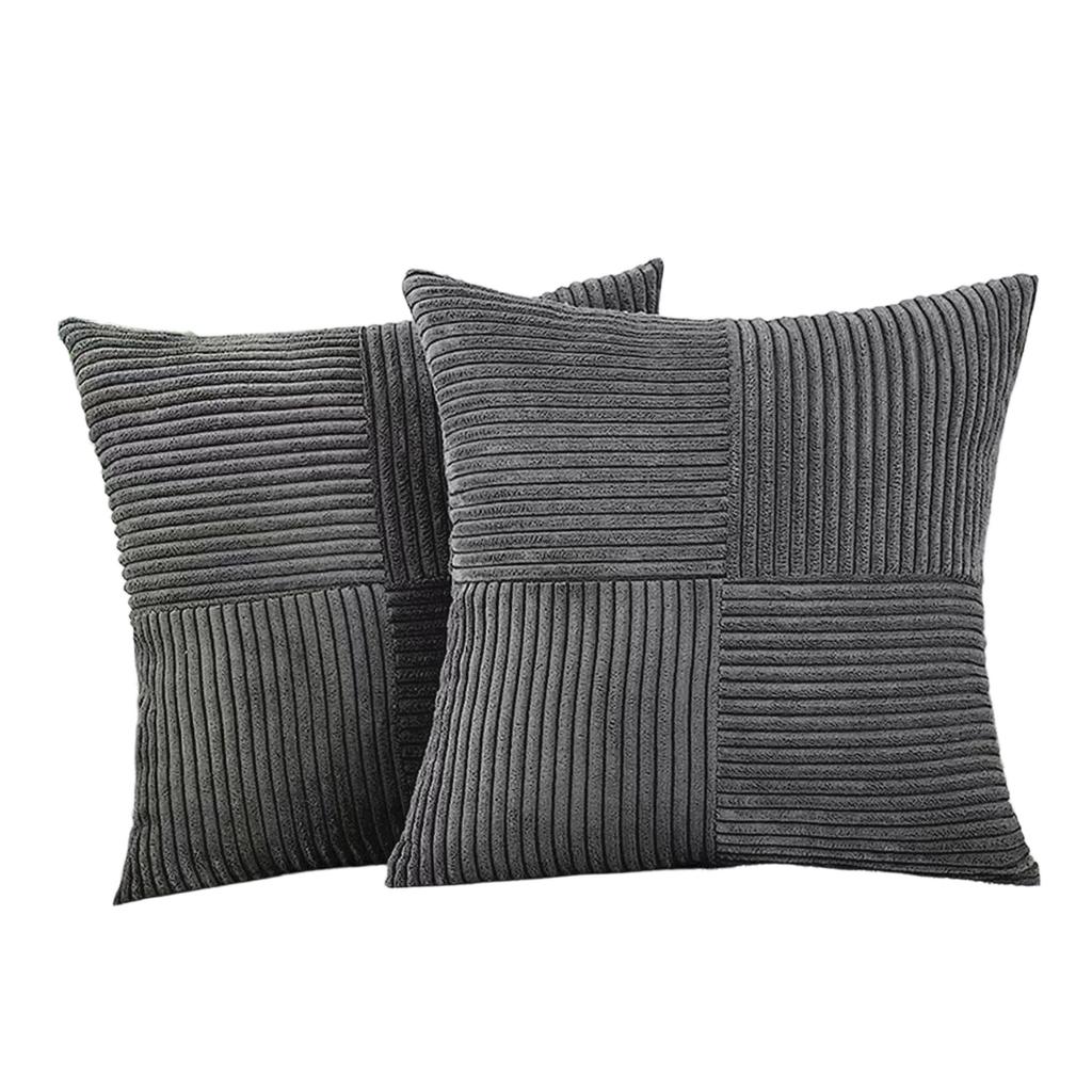 Corduroy Throw Cover - Color Design for Living Room Sofa Cushion