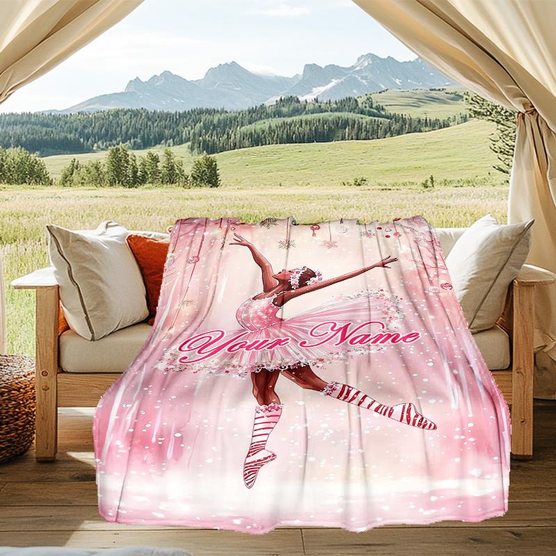 1PC Custom Name Winter Wonderland Outdooor Flannel Blankets Patterns Throw Blanket All-Season Soft Gift for Couch, Bed, Camping Gifts