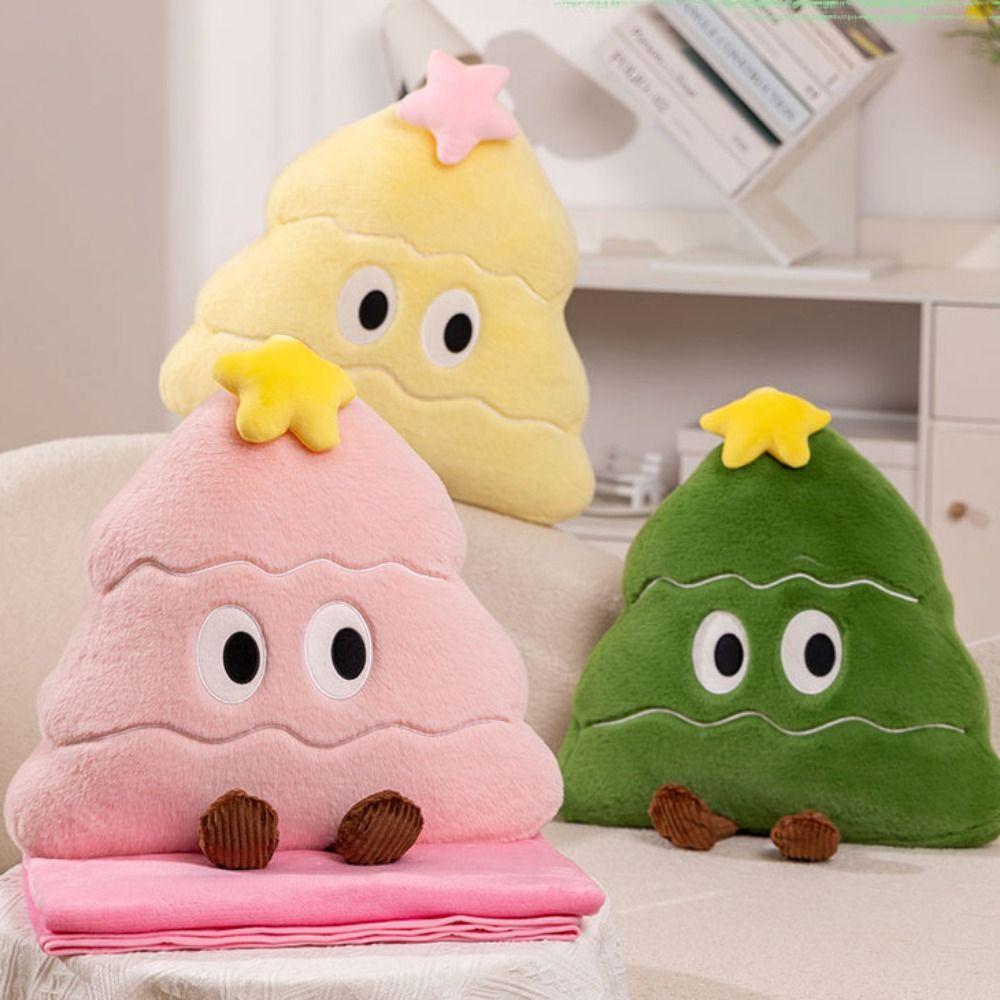 Soft Christmas Tree Plush Pillow Cute Christmas Throw Pillow Home Ornament Plush Pillow  New Year