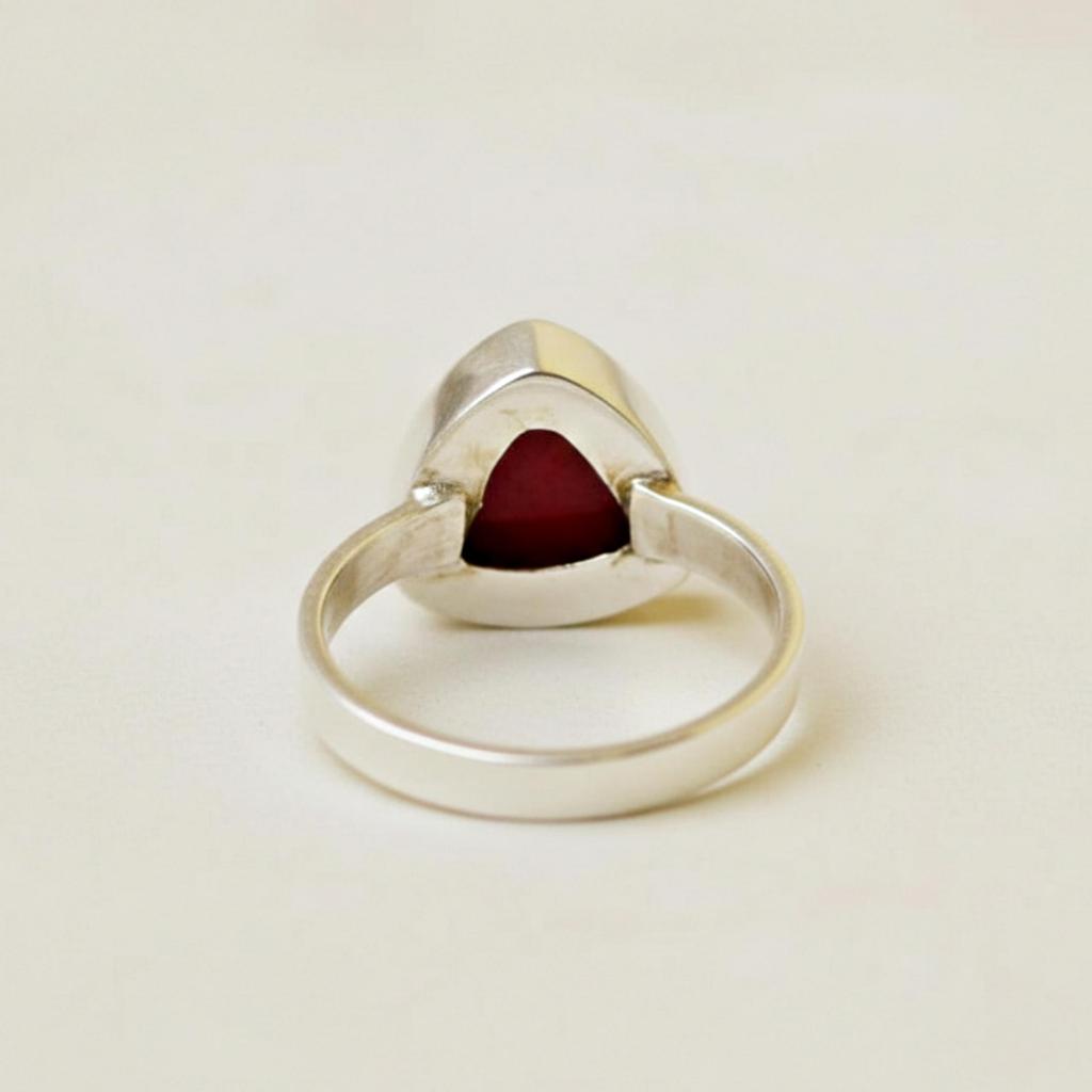 Triangle Shape Red Carnelian Statement Ring, 925 Sterling Silver Jewelry, Handmade Minimalist Boho Ring