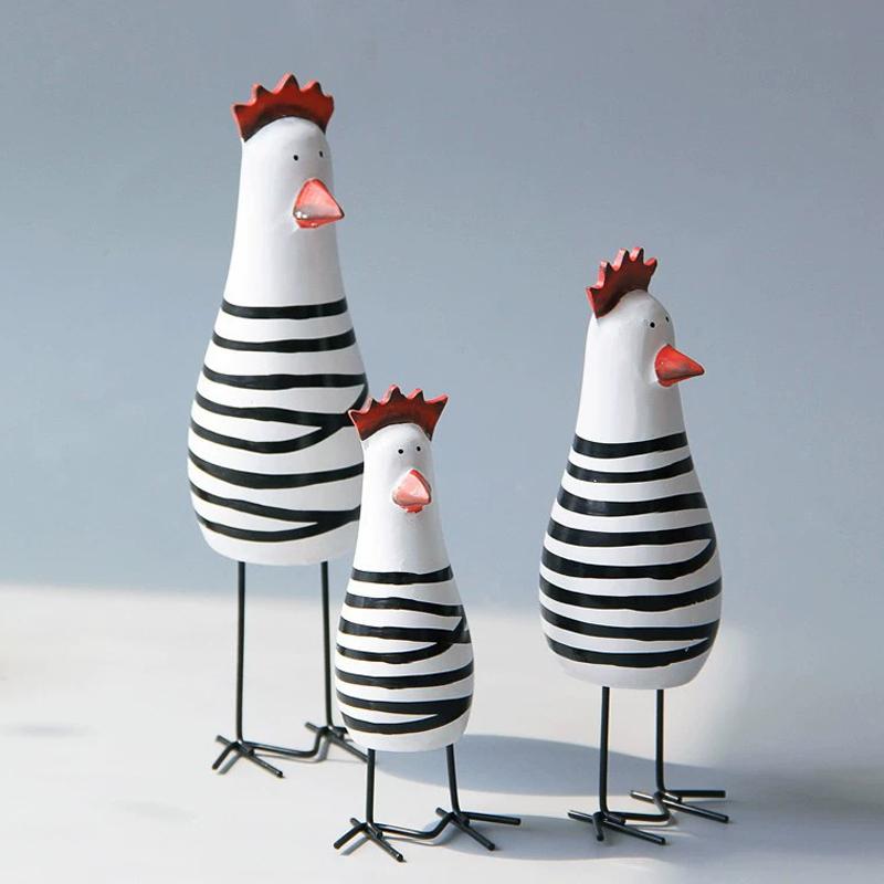 

3 шт. расписанная вручную деревянная фигурка курицы в виде петуха