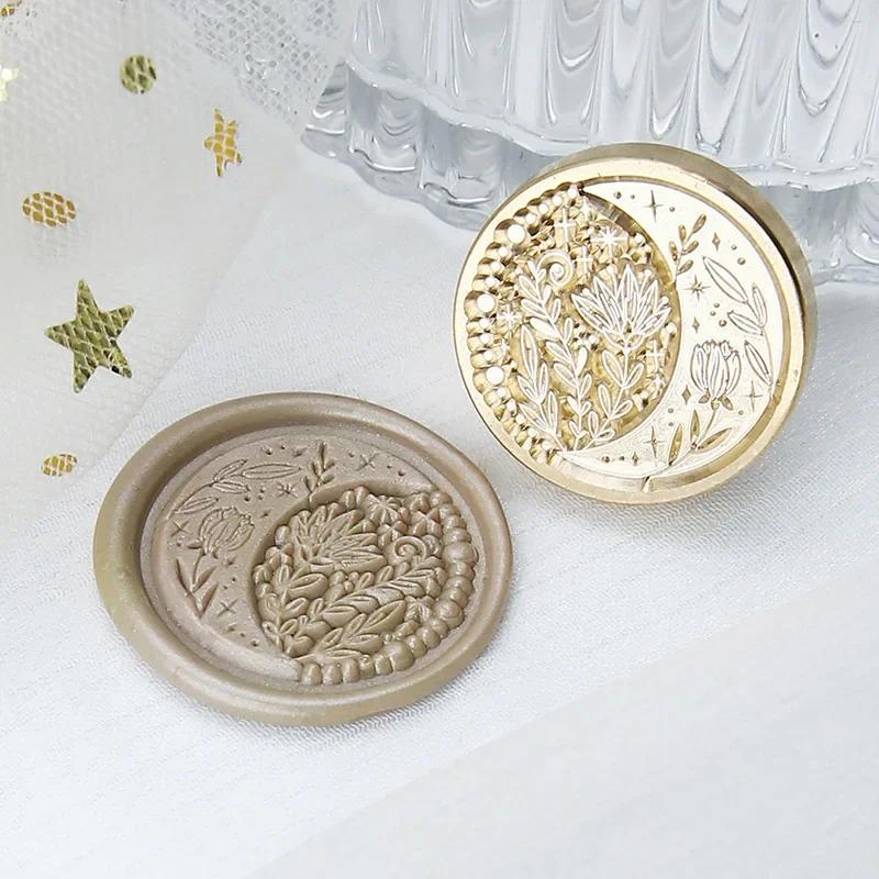 Wax Seal Stamp Moon Stars Vintage Sealing Stamp Head For Cards Craft Envelopes Wedding Wax Lacquer for Seals Scrapbooking