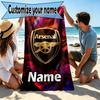 Custom Name Personalized football team Print Beach Towel, for Trip Camping Beach Party Home Decor, Birthday Gift for Family & Friends