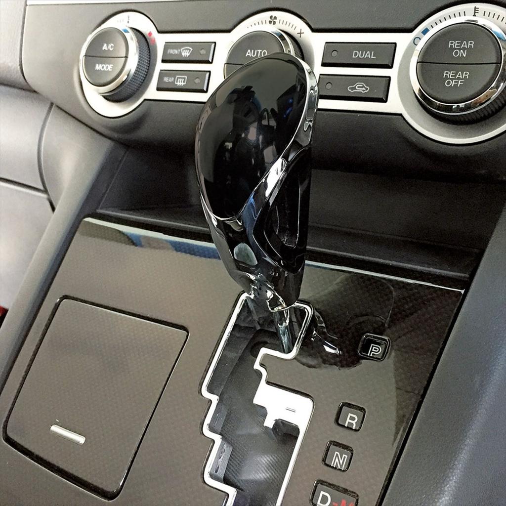 Napolex LONZA LZ-63 Automatischer Auto-Schaltknauf vom Gate-Typ, Schwarz, Einfache Installation, Echtes Leder