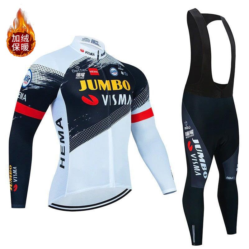 Costum de Ciclism Sportiv Nou de Toamnă și Iarnă, Cald, din Catifea, cu Mânecă Lungă, Rezistent la Vânt și Apă, pentru Bicicletă Sportivă, Bicicletă de Munte
