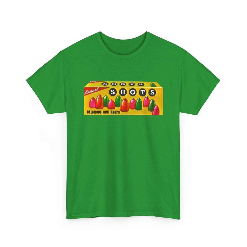 Wacky Packages SHOTS Gun Drops Printed T shirt Funny DOTS Parody