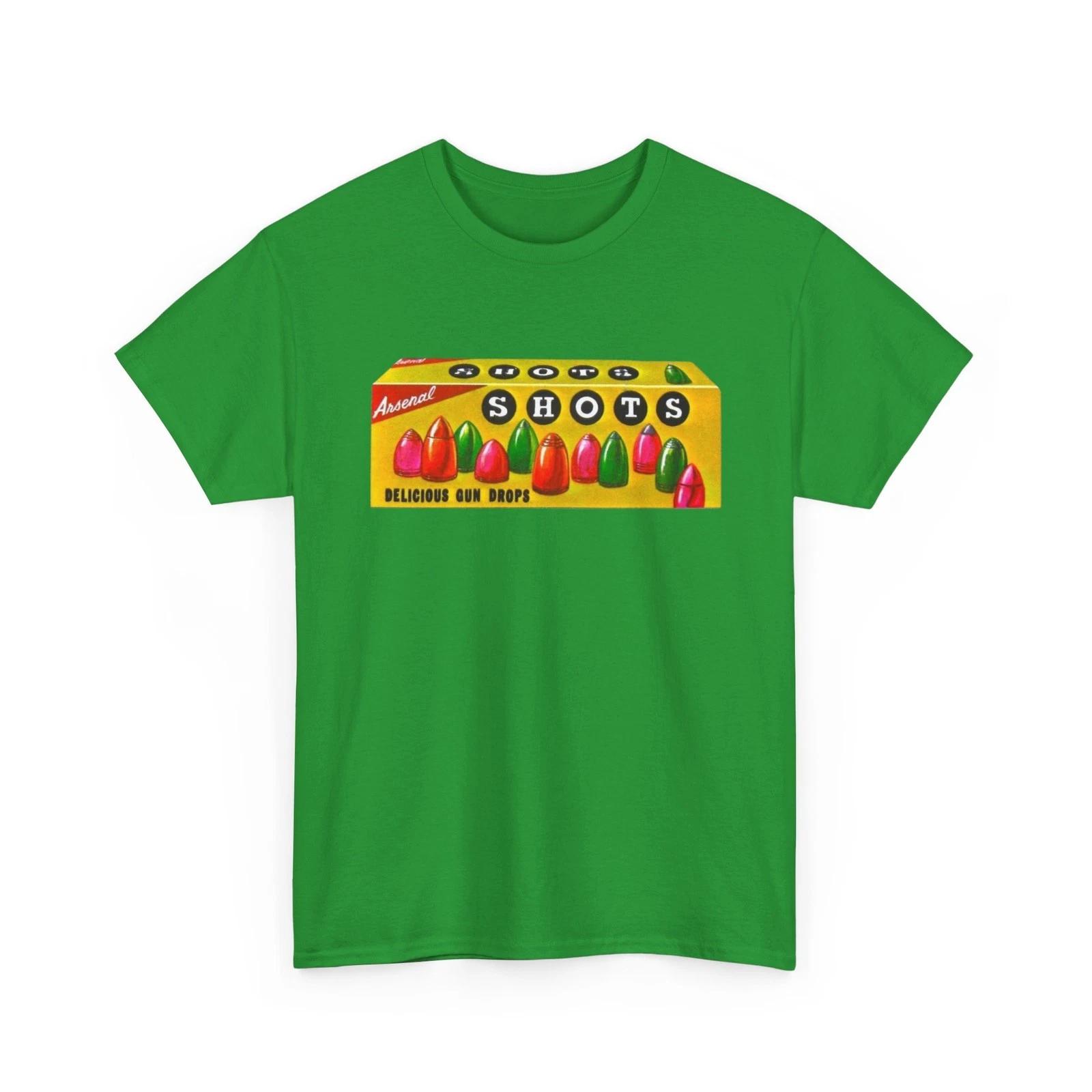 Wacky Packages SHOTS Gun Drops Printed T shirt Funny DOTS Parody 2XL