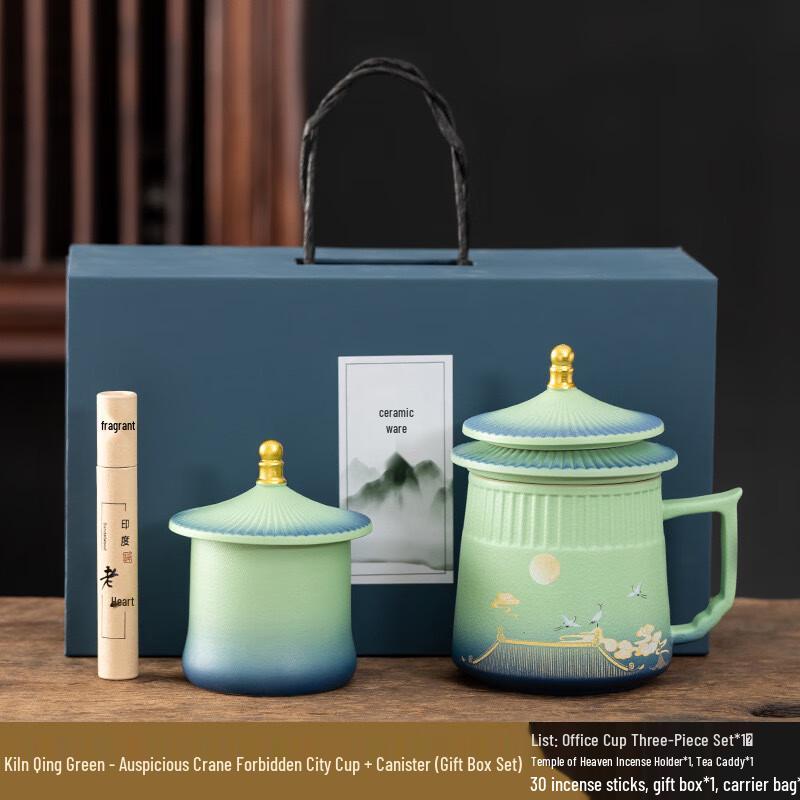 Forbidden City Cultural Tea Set with Incense & Tea Caddy