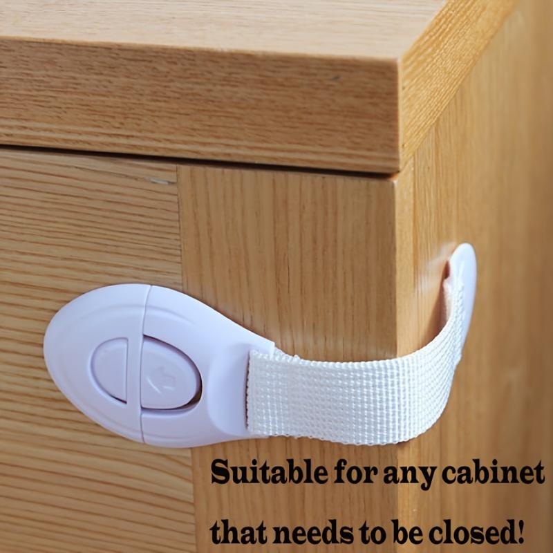 10pcs White Kids Safety Cabinet Locks, Baby Proof Security Protector Drawer Door Cabinet Locks, Plastic Door Locks