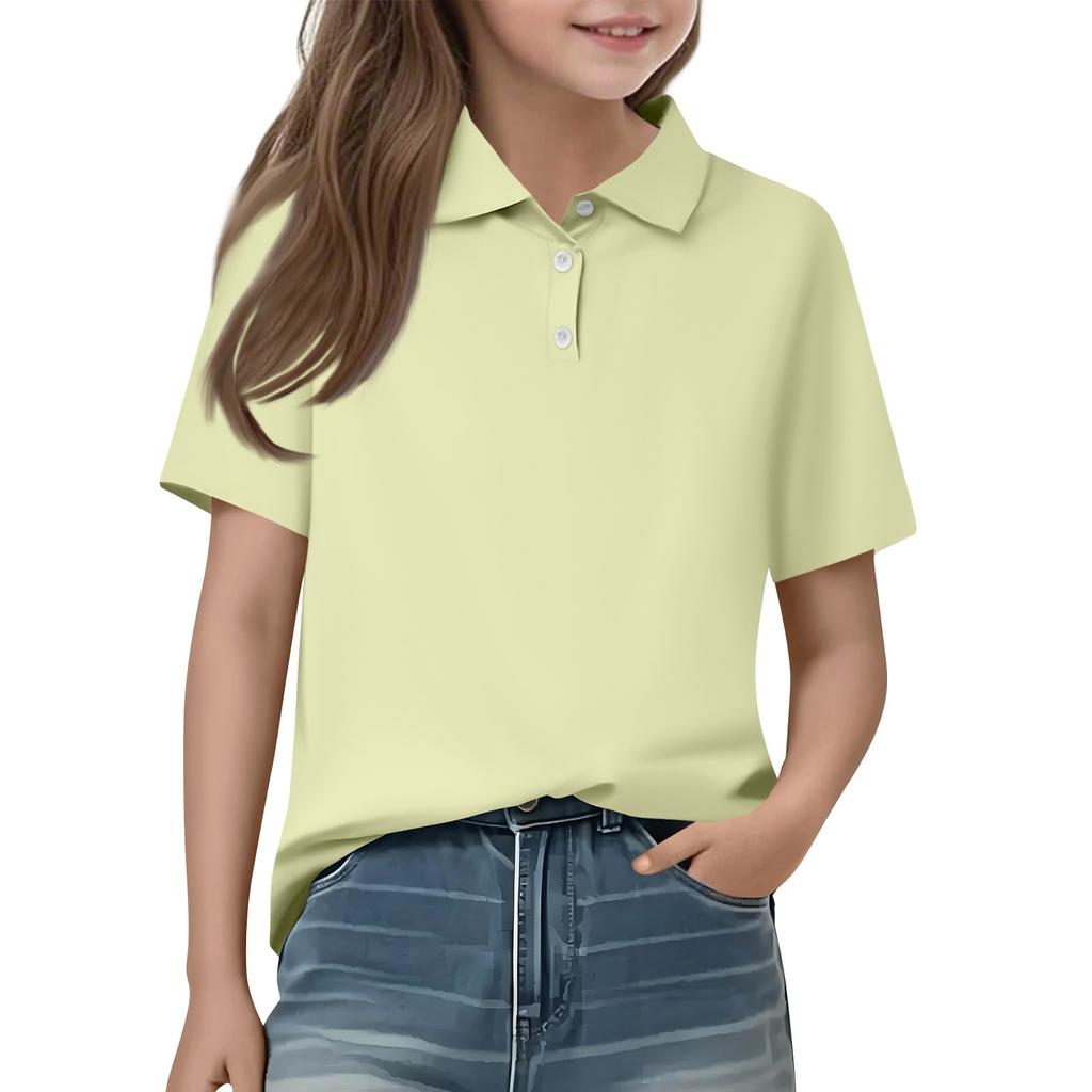 Children's Daily Casual Short-sleeved Solid Color Tops T-shirt