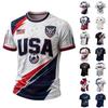 Men's V-Neck Short Sleeve Breathable T-Shirt with Sports Graphic Print for Casual Wear