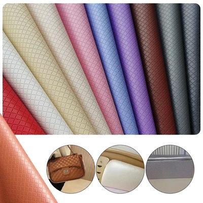 100x137cm PU Leather Soft Thicken Diamond Lattice Embossed Fabric Artificial Leather for Sofa Headboard Furniture Upholstery