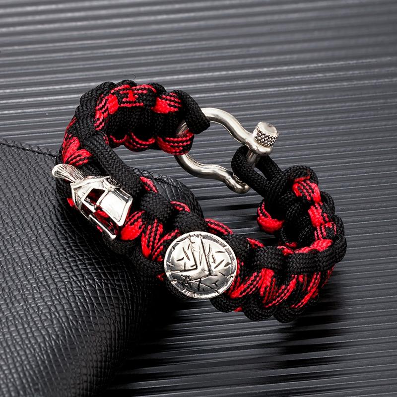 

Creative Design Spartan Warrior Helmet Horseshoe Buckle Survival Bracelet Vikings Accessories Handmade Paracord Bracelet