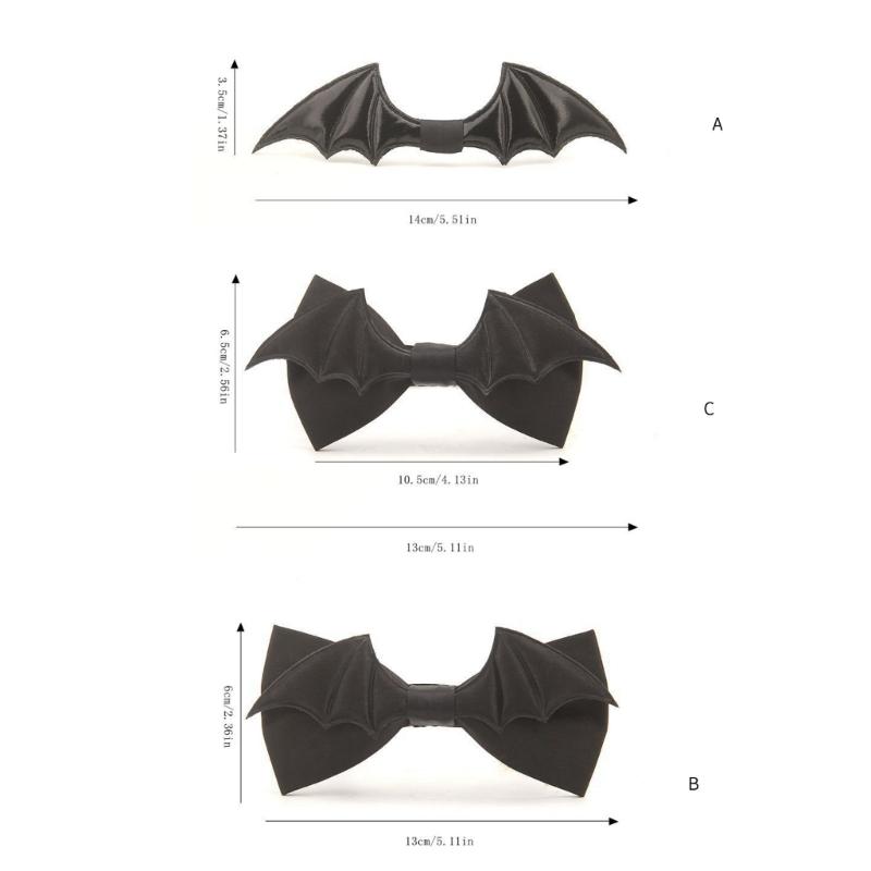 Unisex Halloween Bowtie with Adjustable Strap Batwing Necktie Cosplay Costume