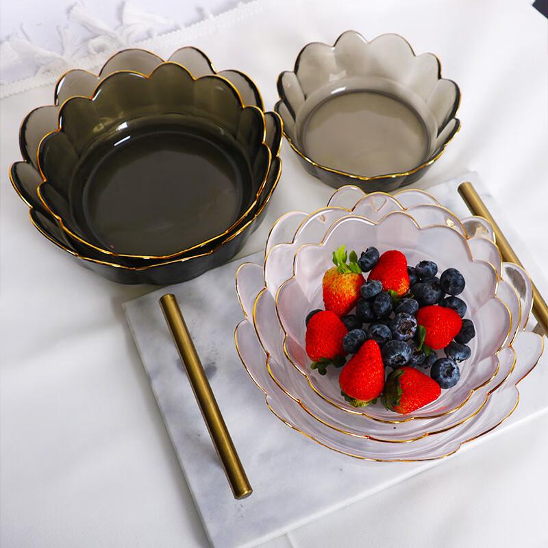 ZISIZ Crown Gold Rim Glass Bowl