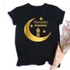 Eid Mubarak Tee Muslim Shirt Ramadan Gift Unisex Creative Top Casual Short Sleeve Crew Neck Unisex Tshirt Ramadan Mubarak Tops