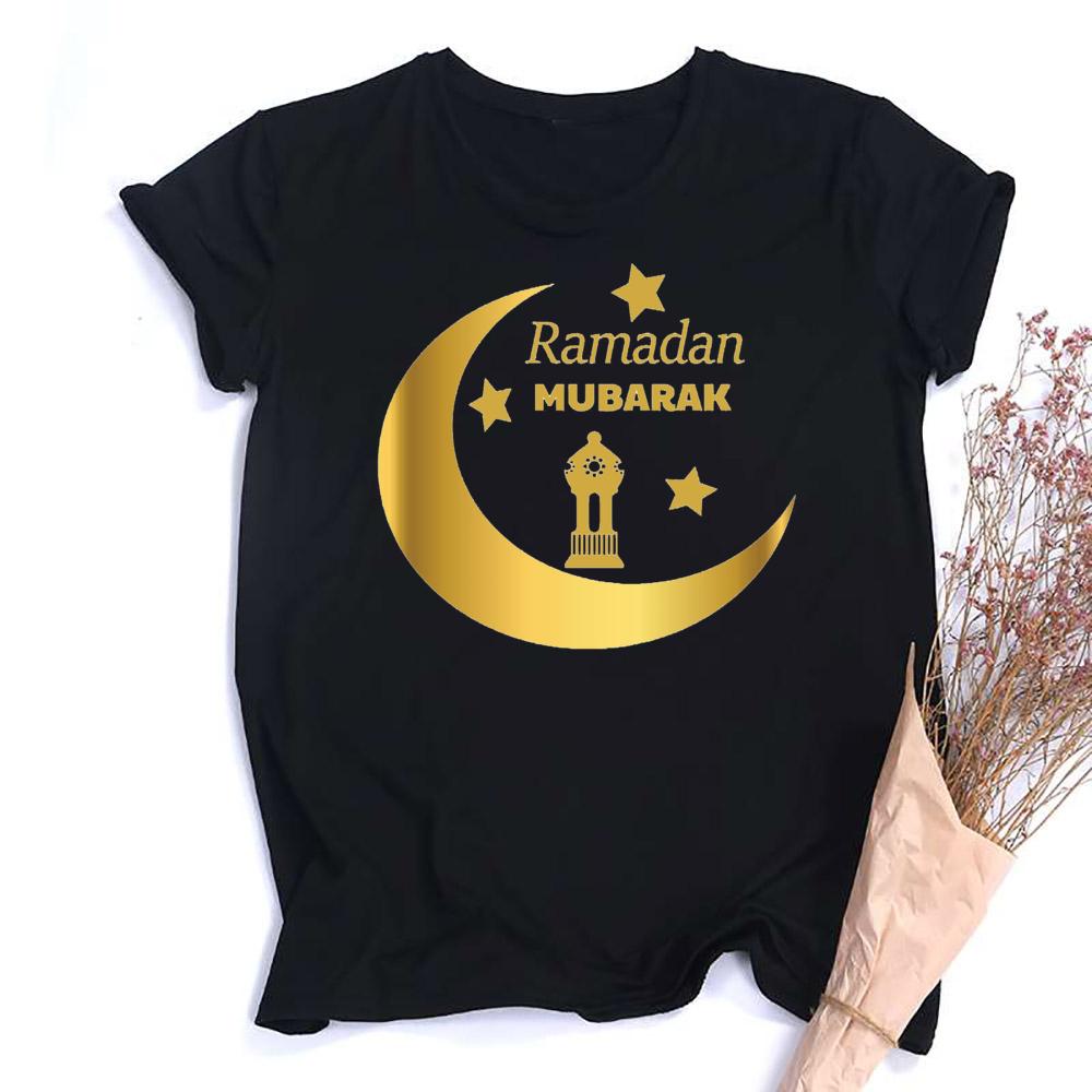 Eid Mubarak Tee Muslim Shirt Ramadan Gift Unisex Creative Top Casual Short Sleeve Crew Neck Unisex Tshirt Ramadan Mubarak Tops