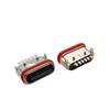 Waterproof Type-C 6-Pin Female Connector with Zinc Alloy Shell