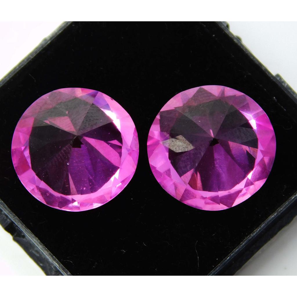 Natural Pink Sapphire Loose Gemstone 19.30 ct Round Cut Pair September Birthstone for Jewelry Making